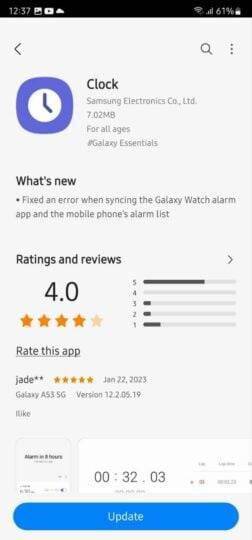 华为手机不能安装应用程序
:三星时钟修复Galaxy Watch闹钟同步问题